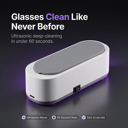 Ultrasonic Vibration Eyeglass Cleaner - High-end Waterproof Finish
