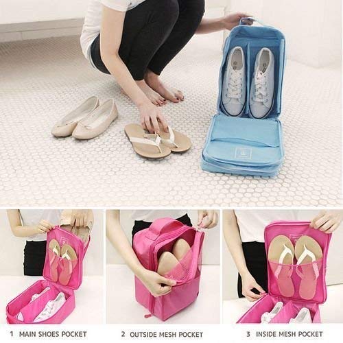 Travel Shoe Organiser (Travel Essential, Three-layer Shoe Bag,)