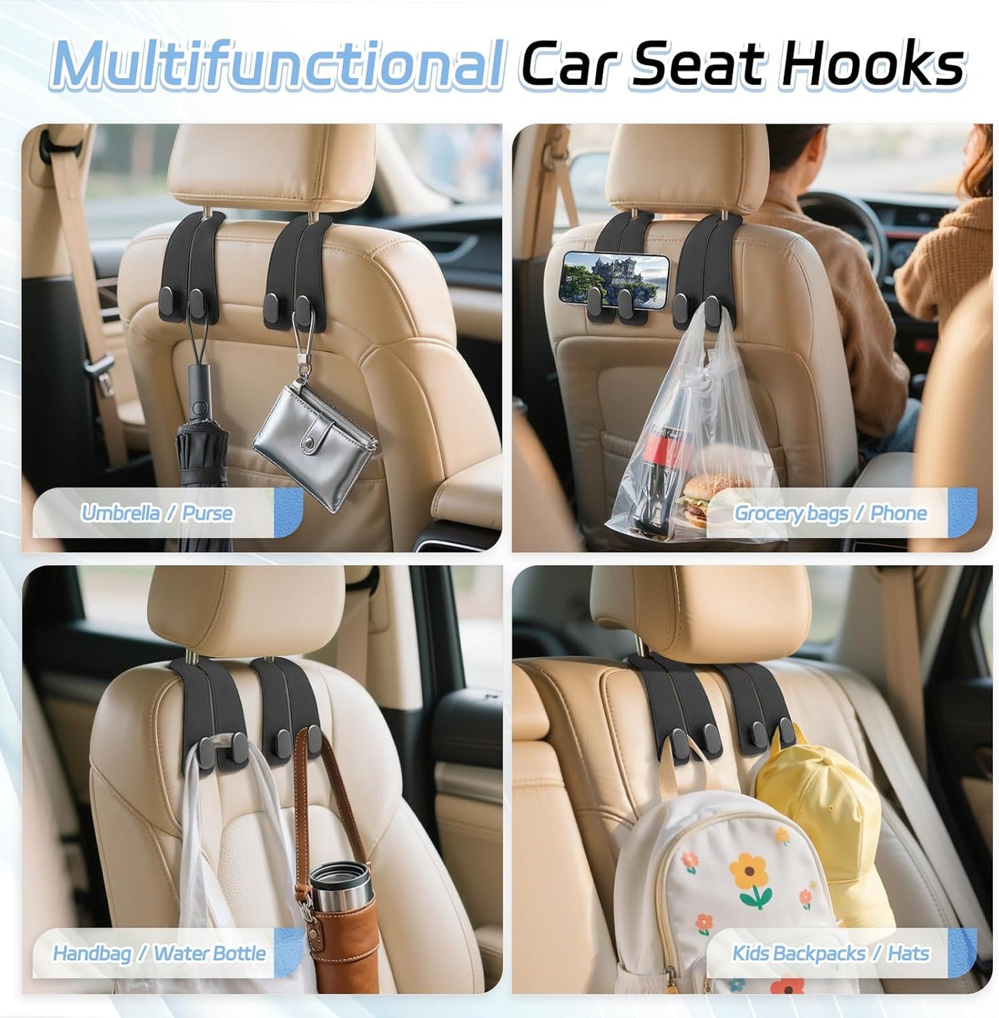 Car Seat Headrest Hook | Pack of 4