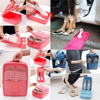 Travel Shoe Organiser (Travel Essential, Three-layer Shoe Bag,)