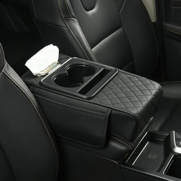 🏆Multifunctional PU Leather Car Armrest Box Mat