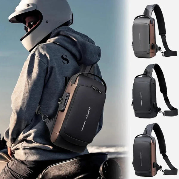 Anti-Theft Locking Sling Bag for Men & Women || USB Port Crossbody