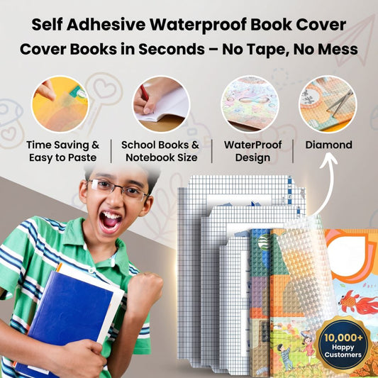 Self Adhesive Transparent Book Cover (Pack Of 30)