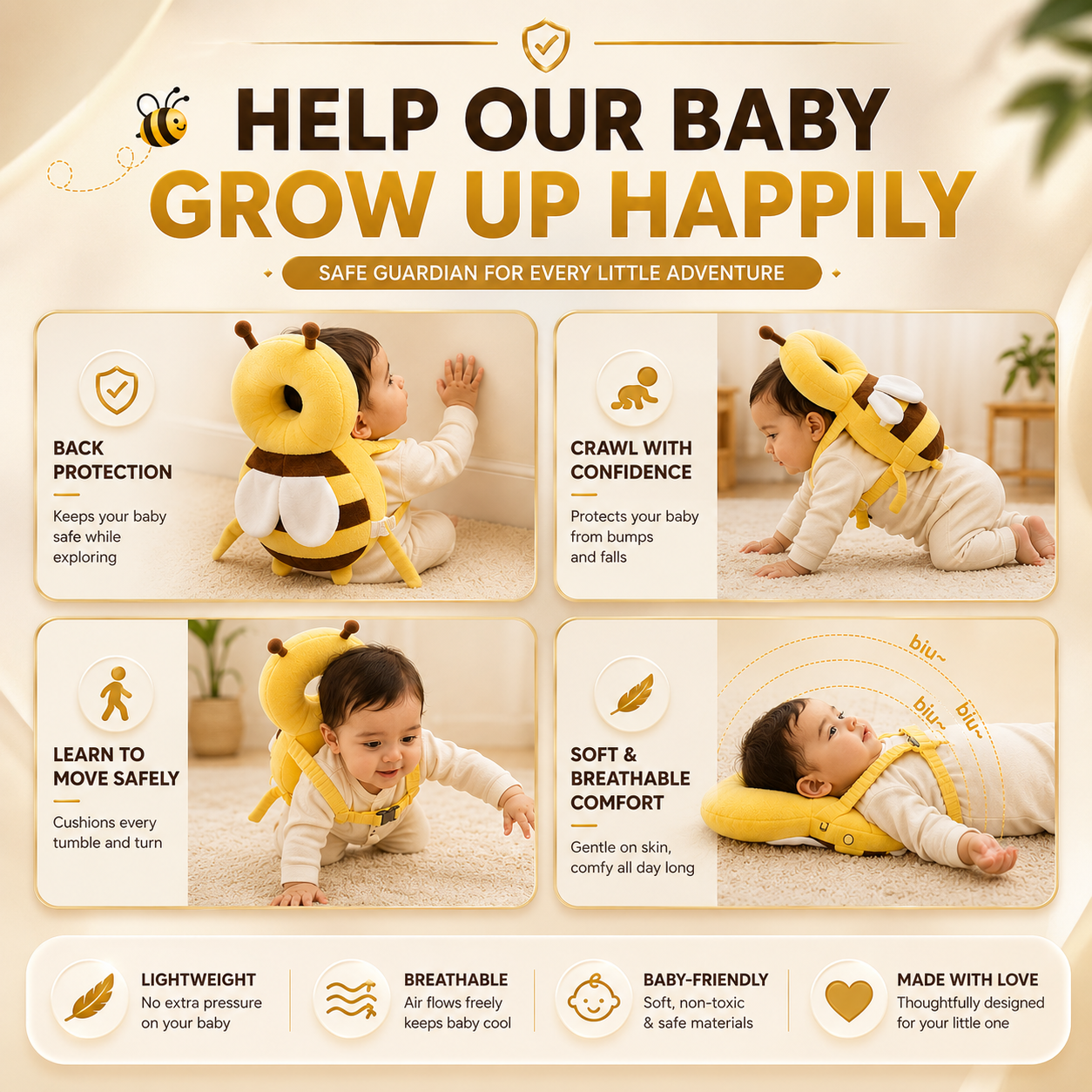 Baby Head Cushion Backpack ( Indian MOM First Choose)