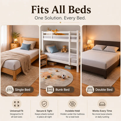 Smart Bed Sheet Holder Straps - Adjustable Corner Clips