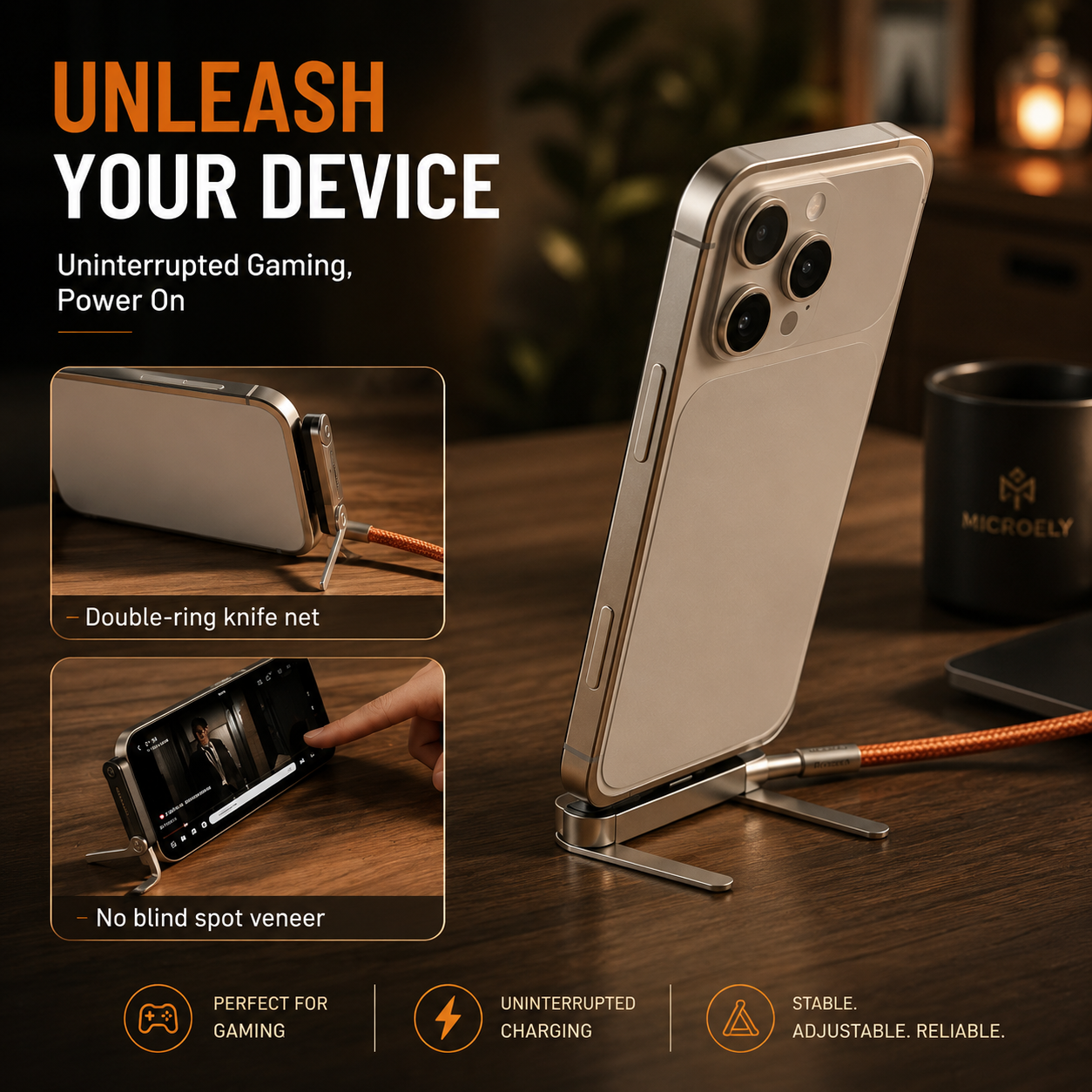 2 in 1 Charging Cable 240W, Multi Charger Cord with Two Type C Port