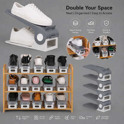Adjustable Shoe Organize  (Pack of 4)