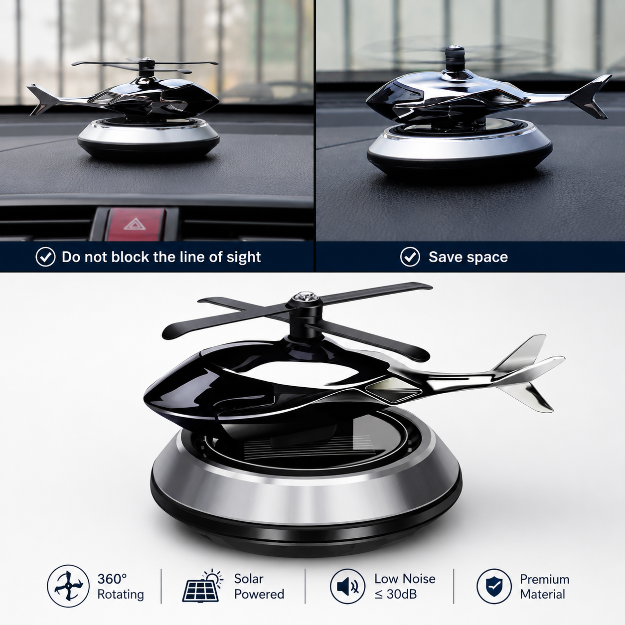 Solar-Helicopter Car Air Freshener