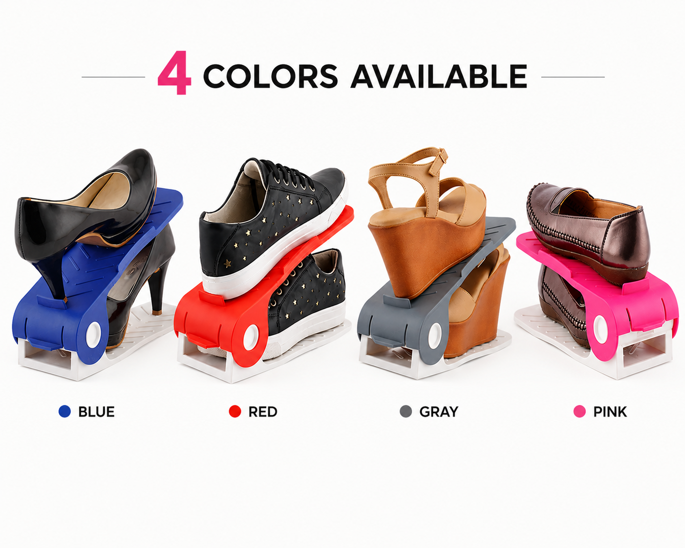 Adjustable Shoe Organize  (Pack of 4)