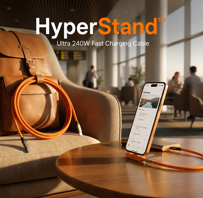 2 in 1 Charging Cable 240W, Multi Charger Cord with Two Type C Port