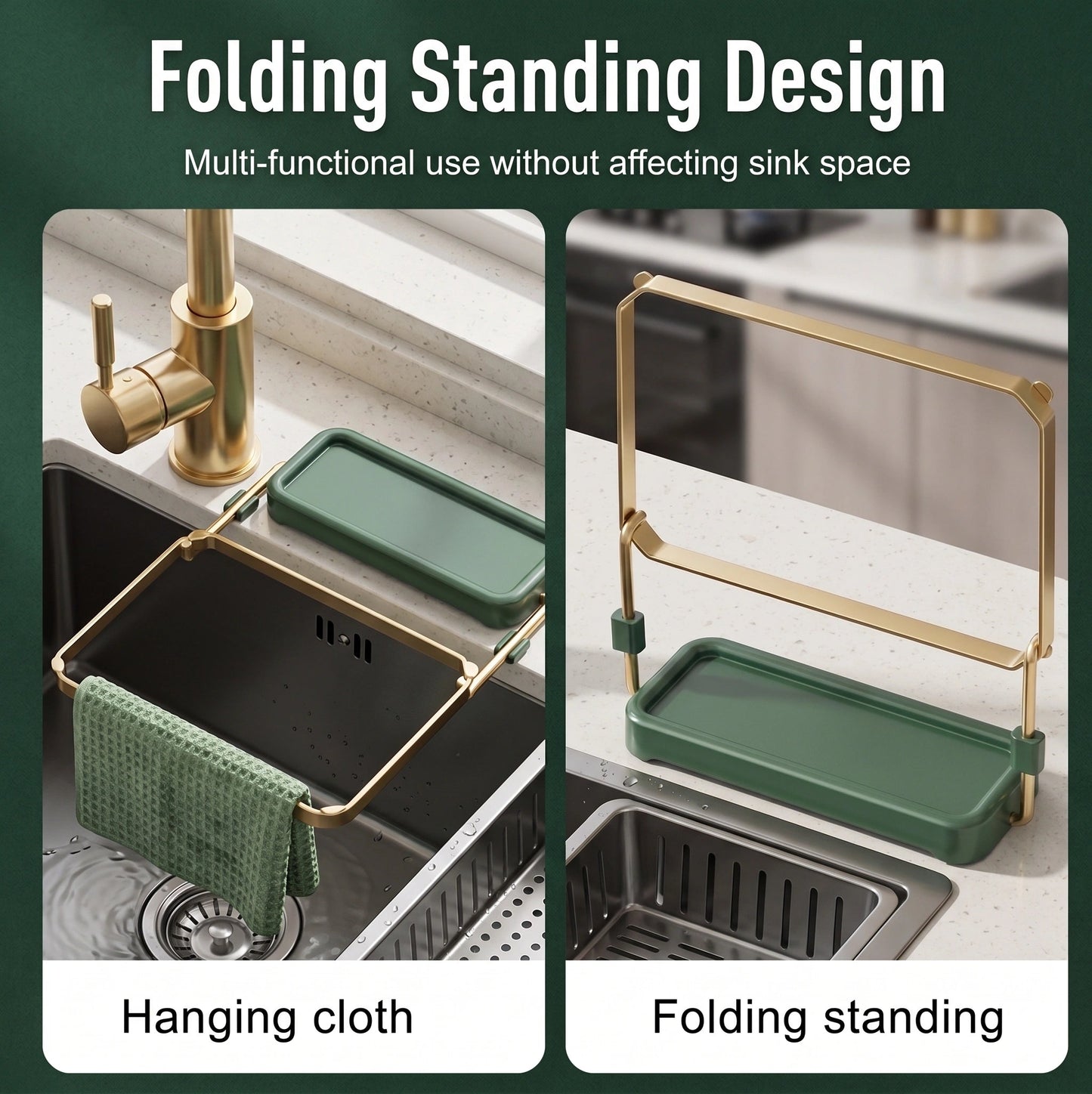 SinkStrainer™– Invisible Strainer Liners | Anti-Bacterial Rack | Elegant for Premium Sinks.