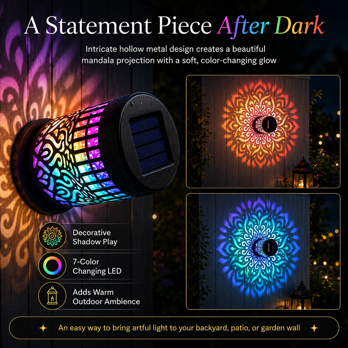 🔥Solar-Powered Mandala Projector Light🎁🏠