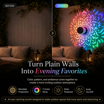 🔥Solar-Powered Mandala Projector Light🎁🏠