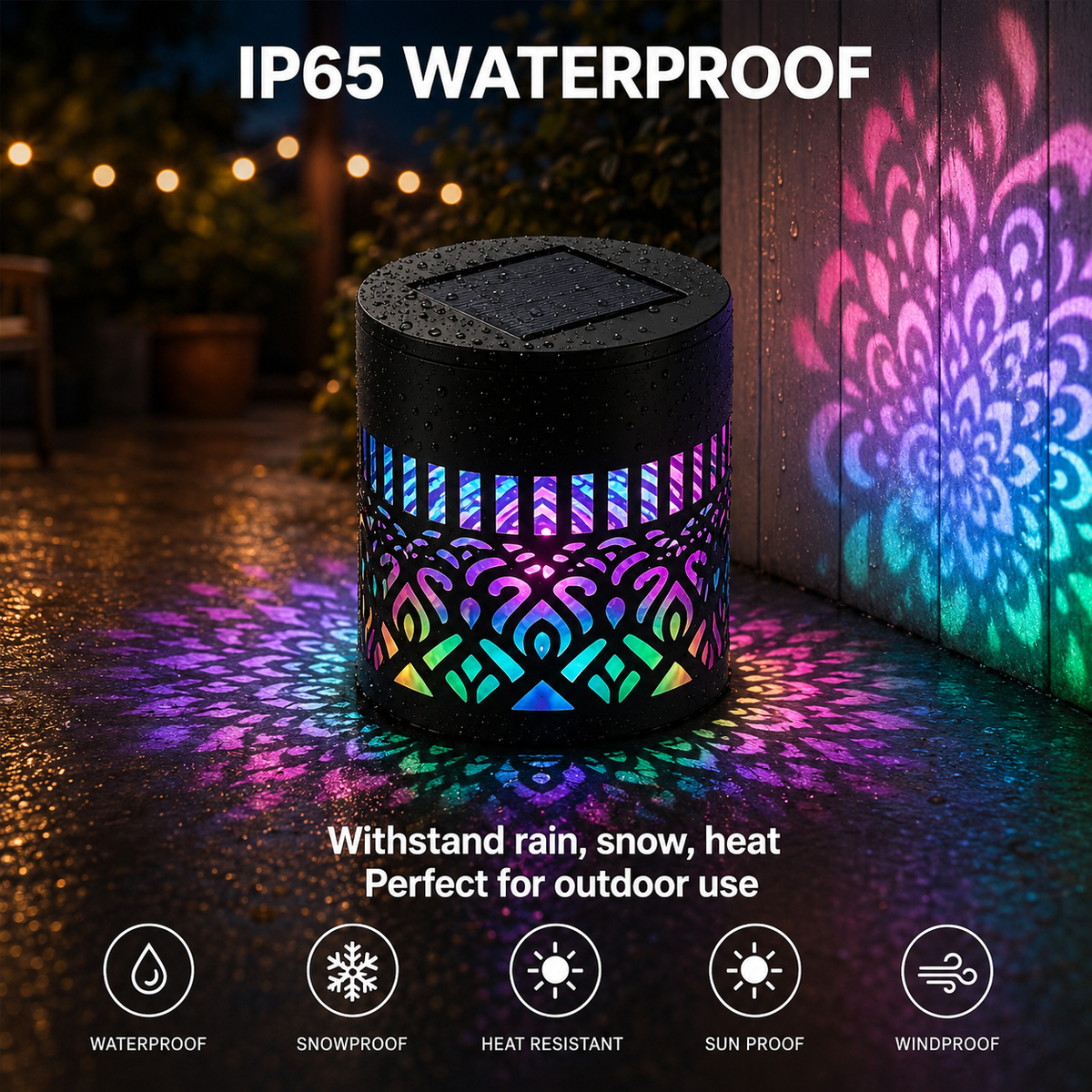 🔥Solar-Powered Mandala Projector Light🎁🏠