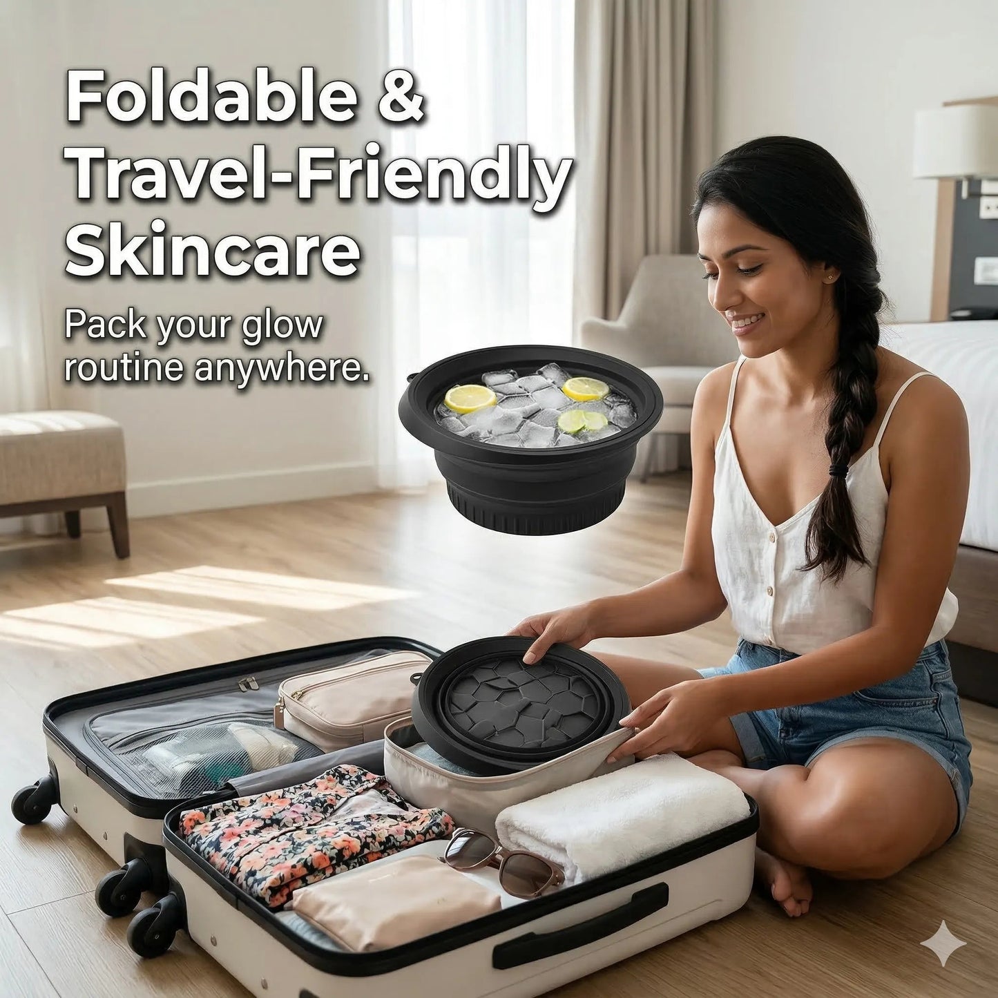 Ice Facial Bowl | Built-In Tray | Smooth, Firm & Glow
