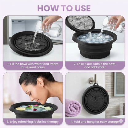 Ice Facial Bowl | Built-In Tray | Smooth, Firm & Glow