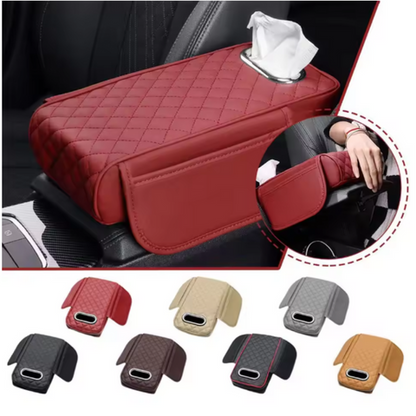 🏆Multifunctional PU Leather Car Armrest Box Mat