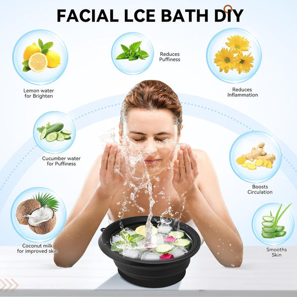 Ice Facial Bowl | Built-In Tray | Smooth, Firm & Glow